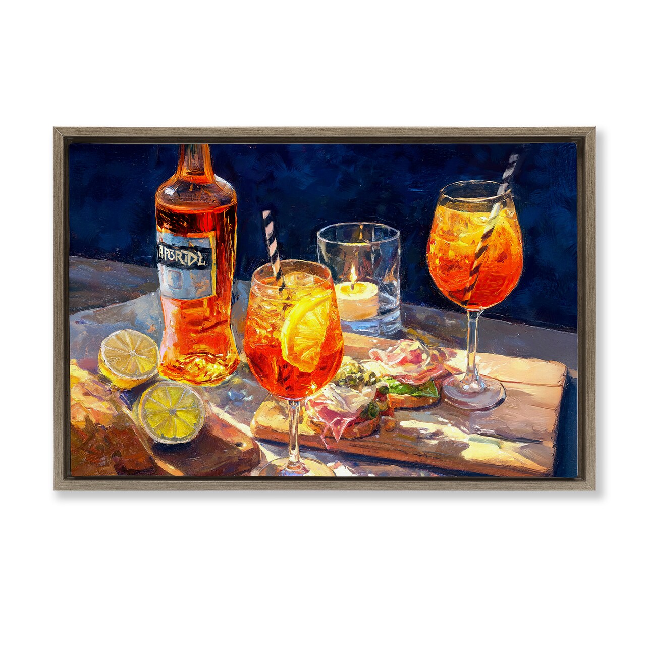 Stupell Industries Sprits Table Still Life Floating Frame, design by Ziwei Li